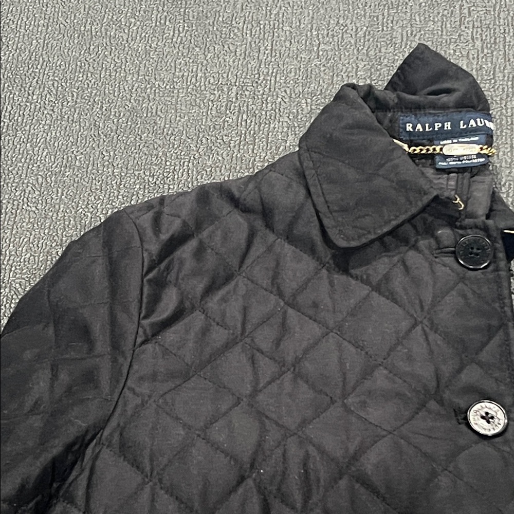 π€Ralph Lauren Black Quilted Button-Up Jacket β Size S π€ - Picture 11 of 11
